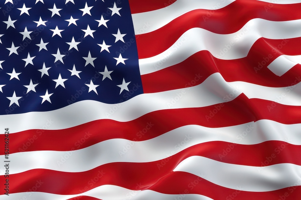 Fototapeta premium Digital American Flag. Symbolic Representation of United States Using Computer Code