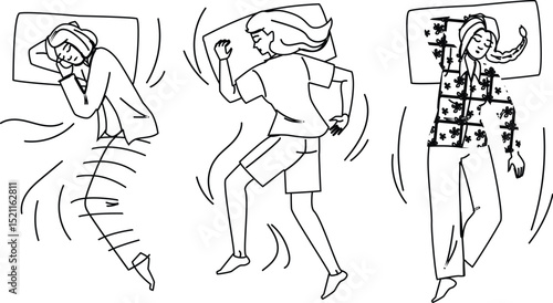 slumber woman sleep vector