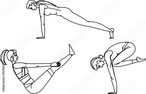 vinyasa yoga exercises vector