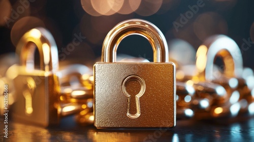 A close up image of a shiny golden padlock representing the critical role of multi factor authentication in maintaining the security and integrity of digital assets sensitive information