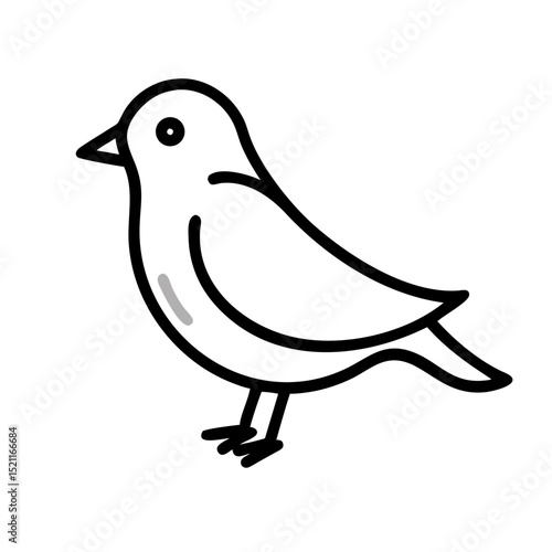 Simple outline bird icon in minimal style
