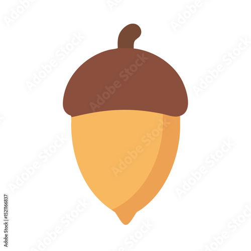 Simple stylized acorn icon in orange and brown