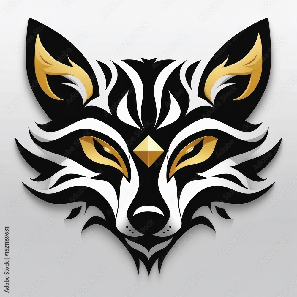 Fototapeta premium Bold fox head graphic