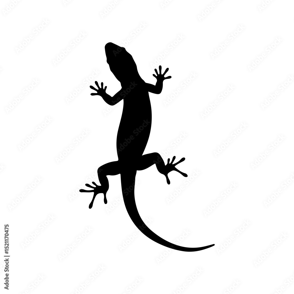 Naklejka premium Lizard silhouette vector flat illustration on white background.