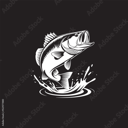 Fish jumping vector illustration