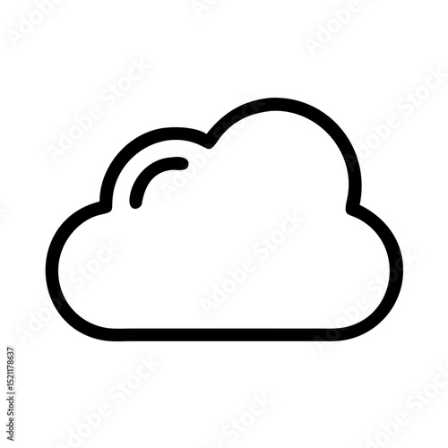 Vector illustration of rounded black cloud icon in clean style