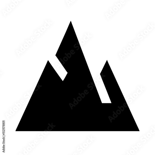 Clean vector mountain peak silhouette in black color symbolizing climbing exploration travel nature and wilderness aspirations