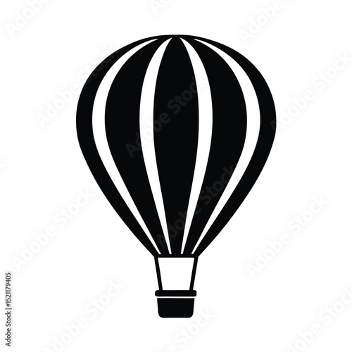 Hot Air Balloon Icon Vector Flat and Clean Look Isolated on White Background