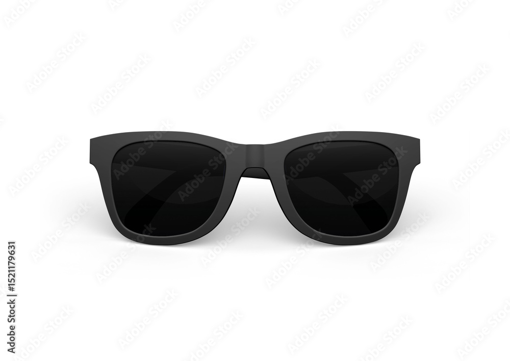 Perfectly cut out image of black sunglasses with black sides - Front view - isolated background and shadow - Exclusive Mockups for Branding and Packaging Design Perfectly cut out image of black sunglasses with black sides - Front view - isolated background and shadow - Exclusive Mockups for Branding and Packaging Design