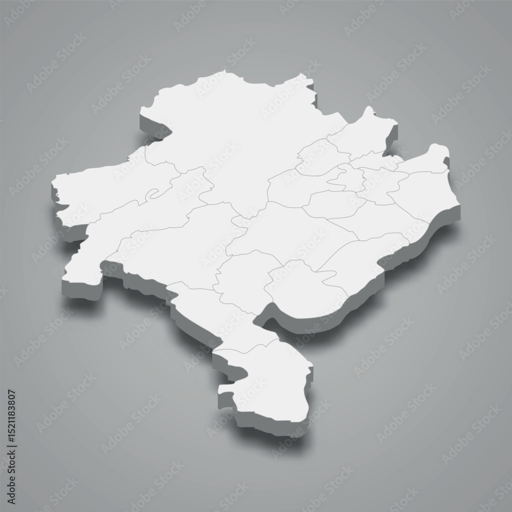 Obraz premium Ghazni 3d isometric map is a region of Afghanistan
