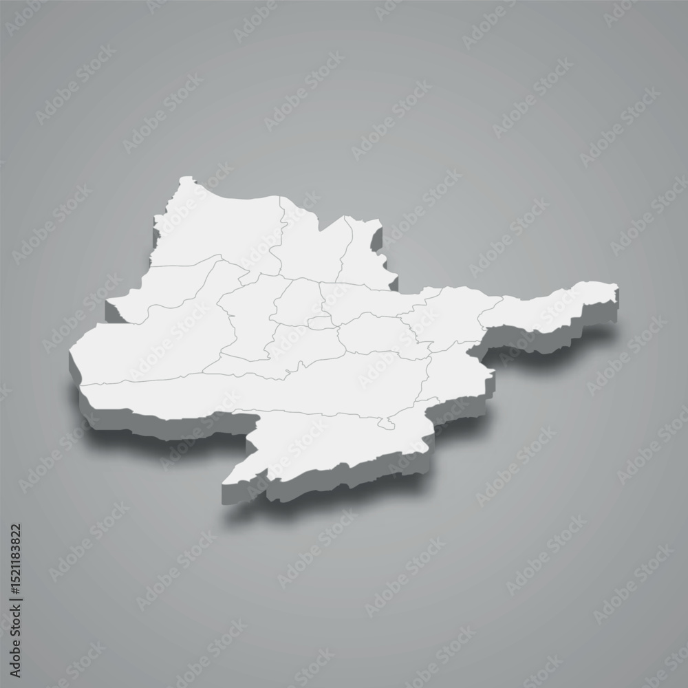 Obraz premium Herat 3d isometric map is a region of Afghanistan