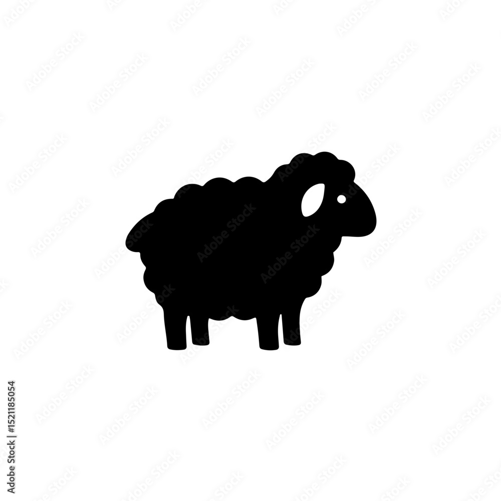 Obraz premium Black sheep animal icon