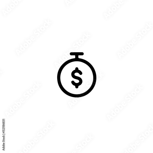 Money time icon stopwatch dollar finance