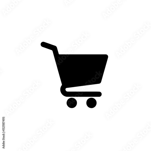 Shopping cart icon flat minimal design