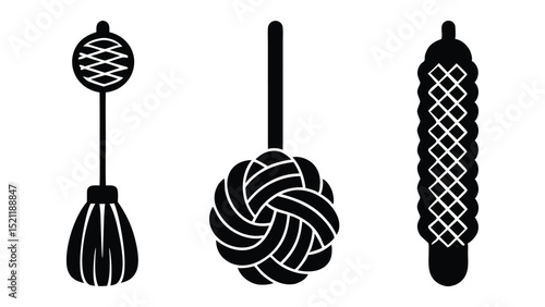 Three Decorative Rope Knots Silhouette