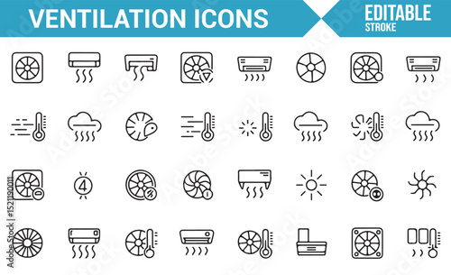 HVAC Icons for Home and Industrial Ventilation Solutions