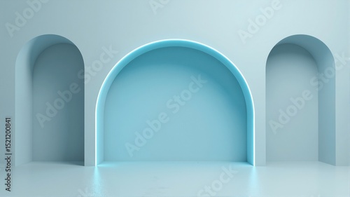  Minimalist Blue Arch Design with Soft Lighting
