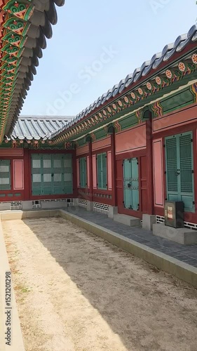 Beautiful hanok traditional building inside the Gyeongbokgung palace complex in Seoul, South Korea 