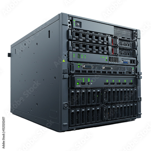 3d server isolated on white background