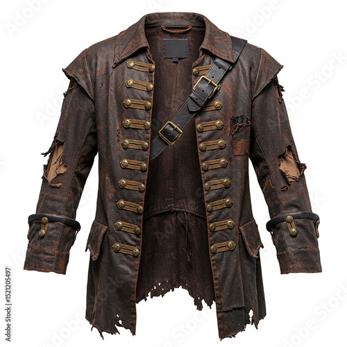 old pirate clothes isolated on white background