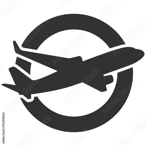 Airplane travel Logo. Travel, tourism agency logo design, icons and symbol. Silhouette of flying plane. Template for logo, emblem on Transparent Background.