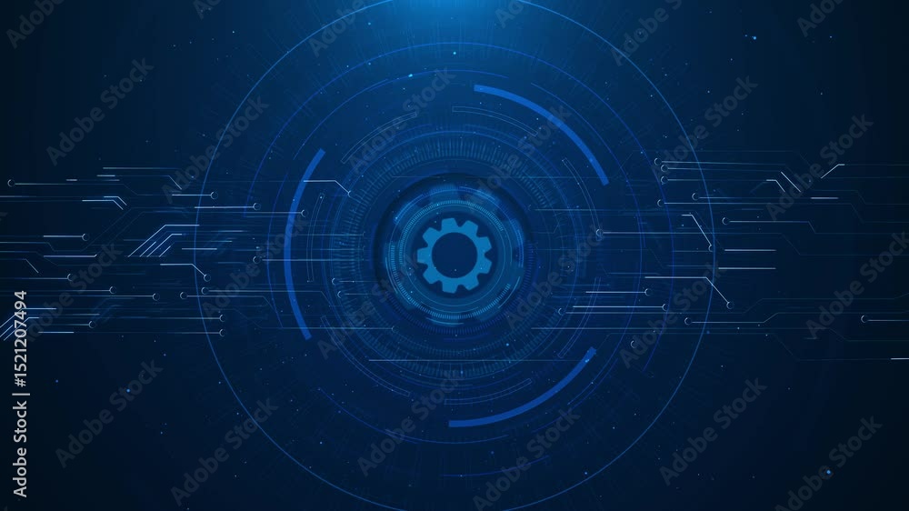 Cyber tunnel. Futuristic interface pattern. Glowing hi technology texture. Abstract motion background. Cyber punk stand background, Technology Showcase, Empty space, Backdrop, Animation, 4h resolution