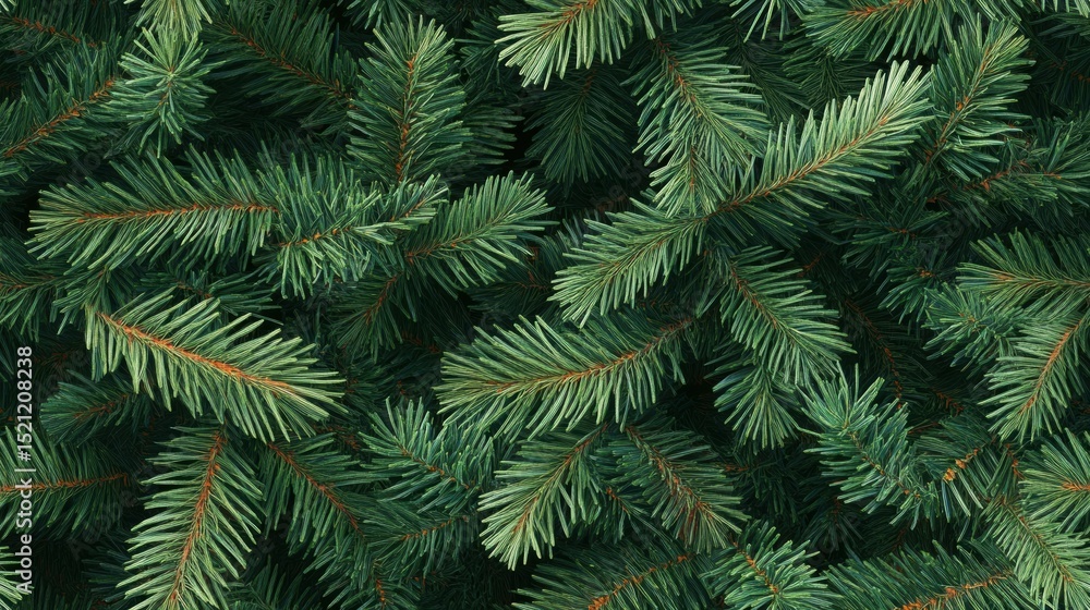 A seamless pattern of Christmas tree leaves, featuring layered pine needles and branches for a continuous holiday background A seamless pattern of Christmas tree leaves, featuring layered pine needles and branches for a continuous holiday background
