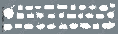 Speech Bubble set. Talk bubble. bubble text, chatting box, message box, Blank empty Cartoon balloon word design. thought balloons.