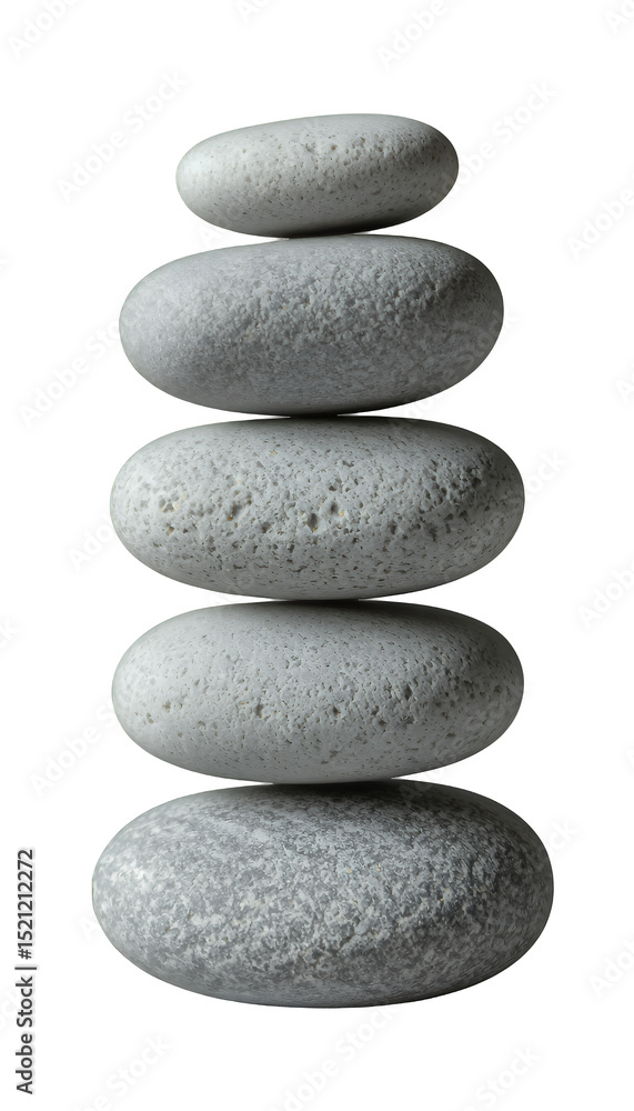 White Stones Stack, Transparent Background, Minimalist Design Element White Stones Stack, Transparent Background, Minimalist Design Element
