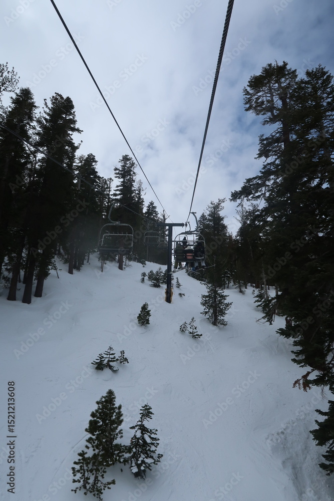 Fototapeta premium ski lift chairs