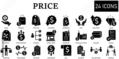 Set of price Icons or symbols Vector fully editable file.