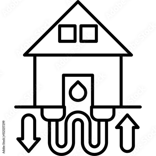 Geothermal Heat Pump Icon