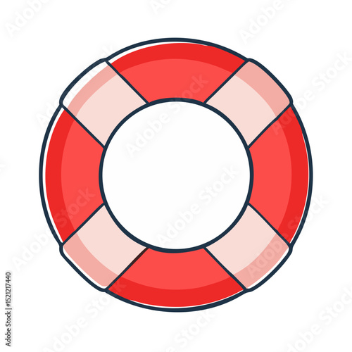 Vector illustration of a lifebuoy ring on white background