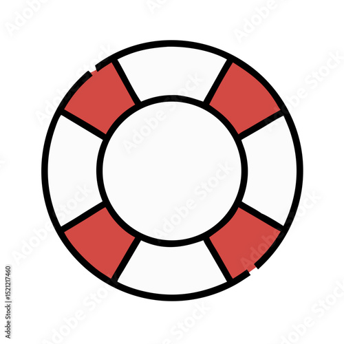 Vector illustration of a lifebuoy ring on white background