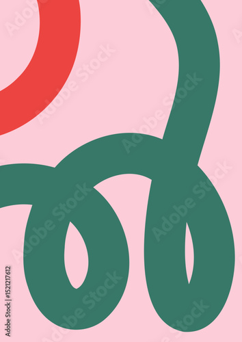 Bold Wavy Lines Modern Art Background 
