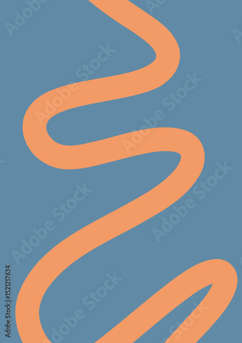 Retro Wavy Lines Minimalist Art Poster 