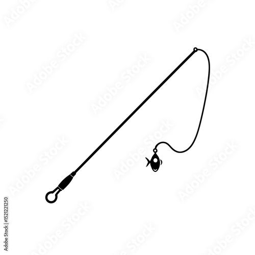 fishing pole and lure on white background   