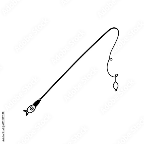 fishing pole and lure on white background  .svg