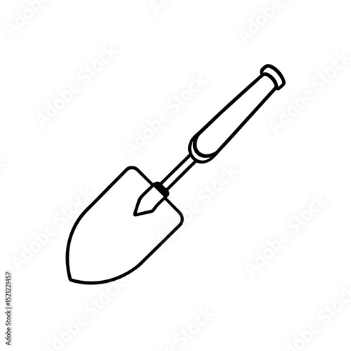 garden trowel on white background  