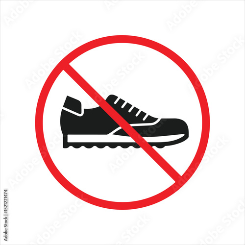 No Shoes Allowed Sign: Footwear Prohibition Symbol for Cleanliness and Safety

