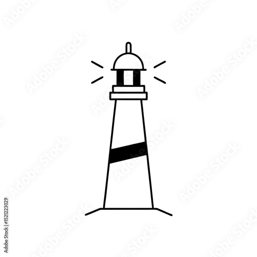 lighthouse beacon on white background
