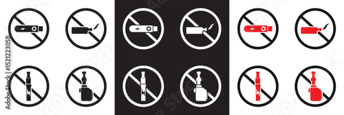 No vaping icon. High resolution icon. Vector for websites, mobile interfaces, presentations, banner, visual branding etc. Vector illustration. isolated on white and black background. EPS 10