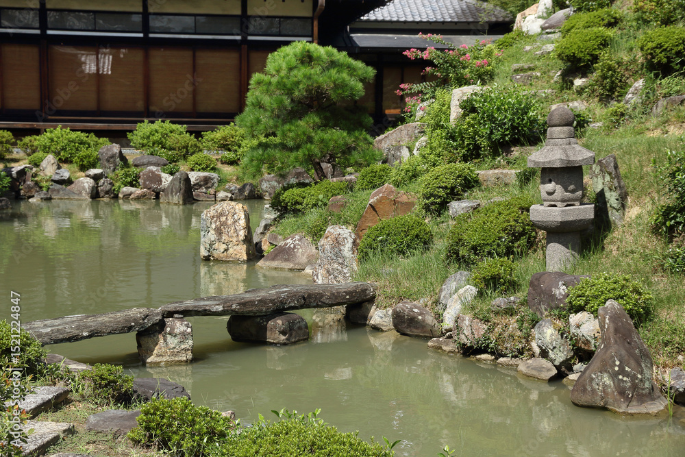Naklejka premium Beautiful japanese garden of Chishaku-in temple in Kyoto