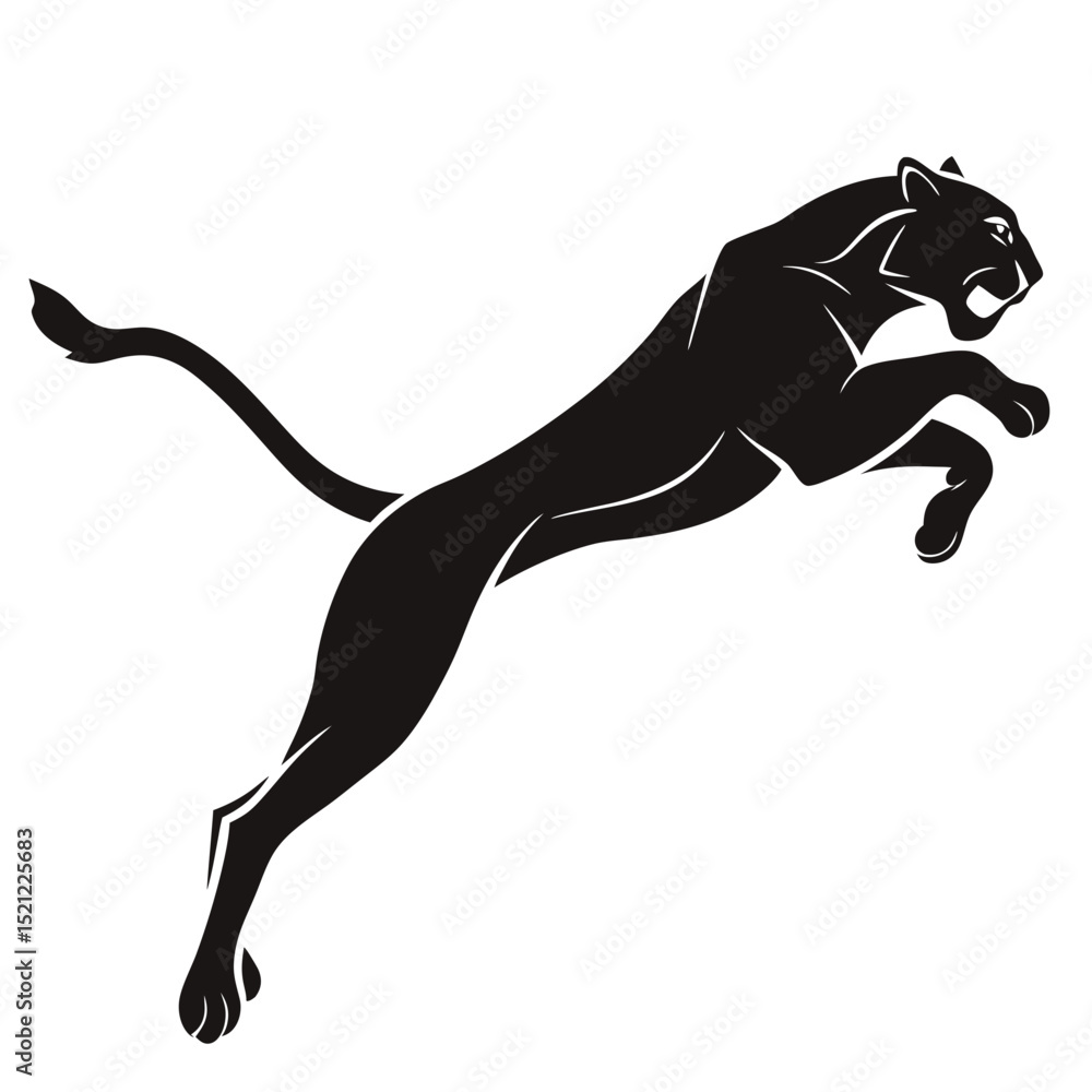Obraz premium Silhouette of a Sprinting Tiger