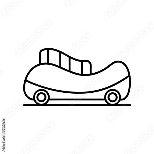 roller coaster car on white background   