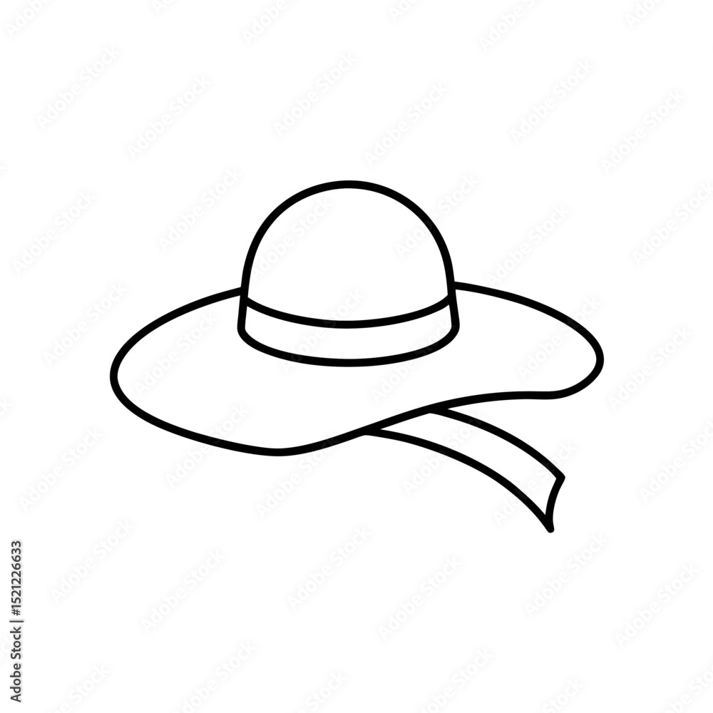sun hat with ribbon on white background .svg sun hat with ribbon on white background .svg