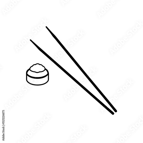 sushi chopsticks on white background 