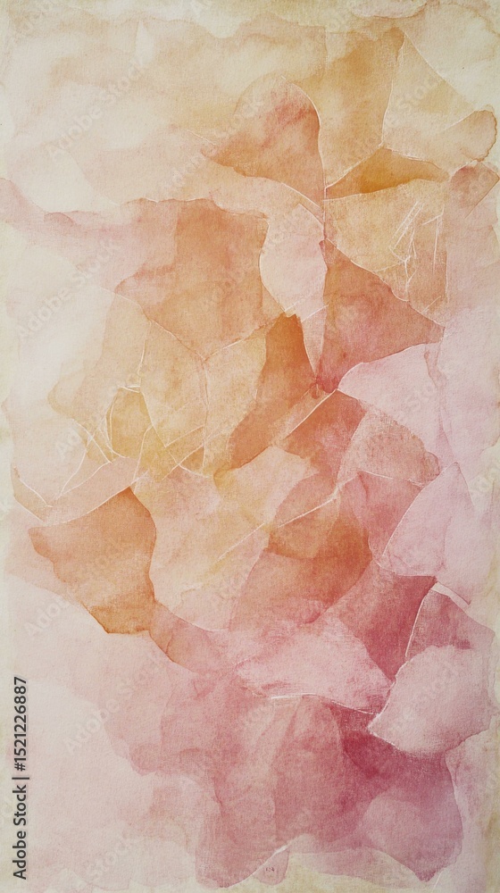 Fototapeta premium Abstract painting in pink and orange tones with soft textures