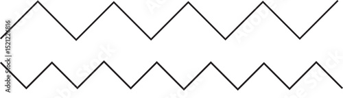 Abstract style Set of seamless borders zigzag. Graphic design elements. pattern on black. Wave line ,curvy line. Abstract style zigzag line. Vector illustration.