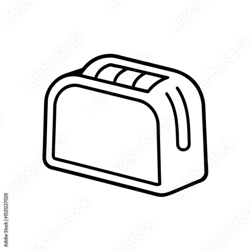 toaster with bread on white background  